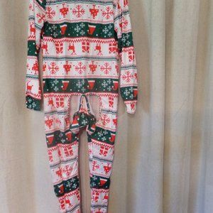 Drop Bottom Xmas one Piece pajama